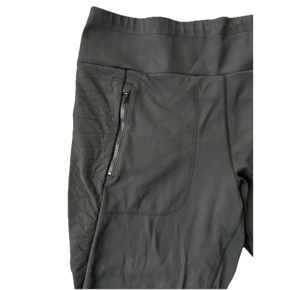 Athleta Peak Hybrid Fleece Tight Legging Black Athleisure Gym Activewear Size XL - Picture 3 of 8